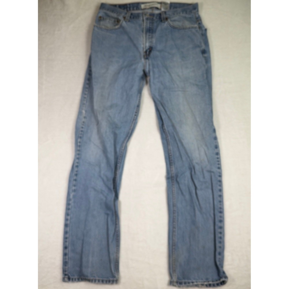 Levi‎ Strauss 505 Regular Fit Light Wash Denim Jeans Mens W34 L34